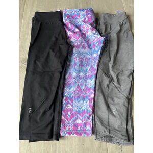 Ivivva by Lululemon Rhythmic Crop Luxtreme Leggings Girls Size 12 - LOT Of 3
